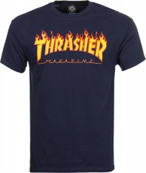 Thrasher T-shirt Flame Navy S size