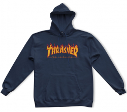 Thrasher Hoodie Flame Blue M size