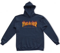 Thrasher Hoodie Flame Blue S size