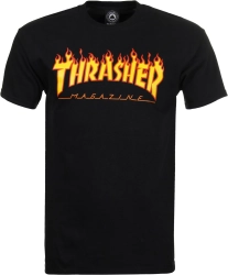 Thrasher T-shirt Flame Black S size