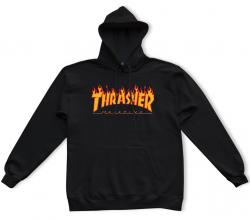 Thrasher Hoodie Flame Black S size