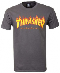 Thrasher T-shirt Flame Charcoal XL size