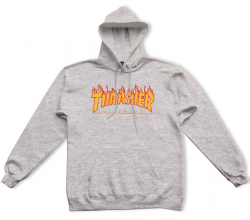 Thrasher Hoodie Flame Grey S size