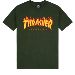 Thrasher T-shirt Flame Forest Green M size