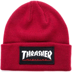Thrasher Logo Patch Beanie Maroon