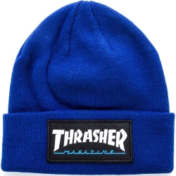 Thrasher Logo Patch Beanie Navy Blue