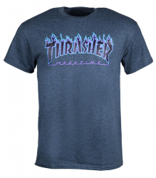 Thrasher T-shirt Flame Dark Heather L size